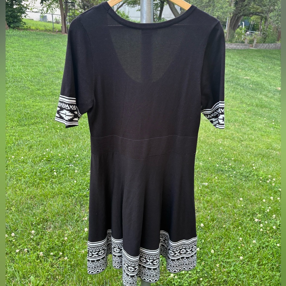Nina Leonard Black and White Patterned Knit Sweater Dress Size XL Pre-Loved - Picture 5 of 13